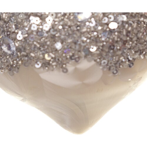 Esfera de Cristal Diamantina Blanca Y Plata 10 Cm Kurts