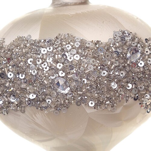 Esfera de Cristal Diamantina Blanca Y Plata 10 Cm Kurts
