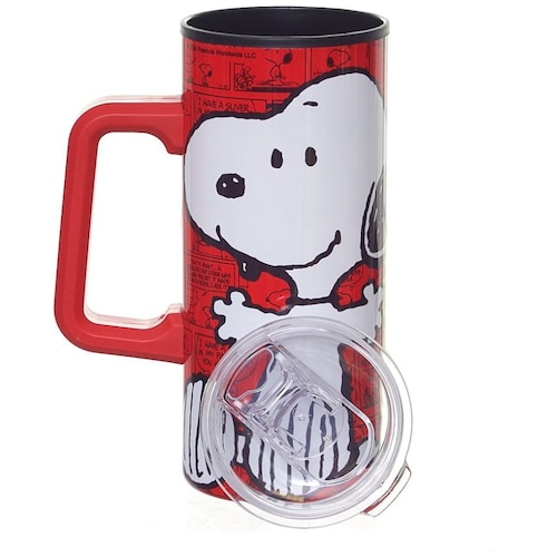 Termo 580 Ml Snoopy Plástico Acero Inox Fun Kids