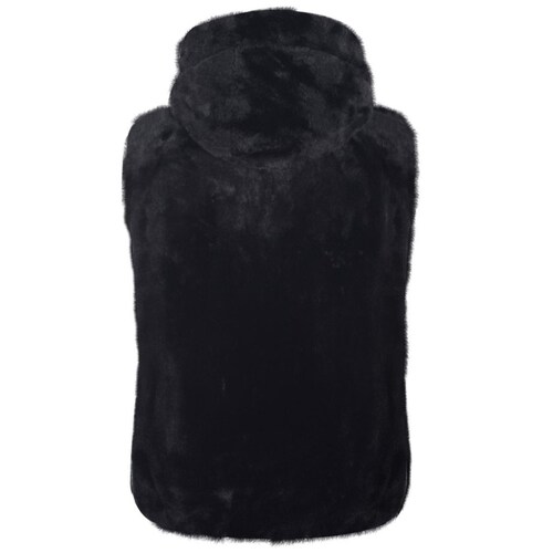 Chaleco de Peluche Negro con Capucha para Mujer Juniors #4Me&4You
