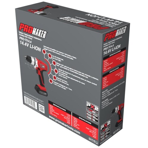 Taladro Destornillador Inalámbrico 14.4 V Li-Ion Promaker