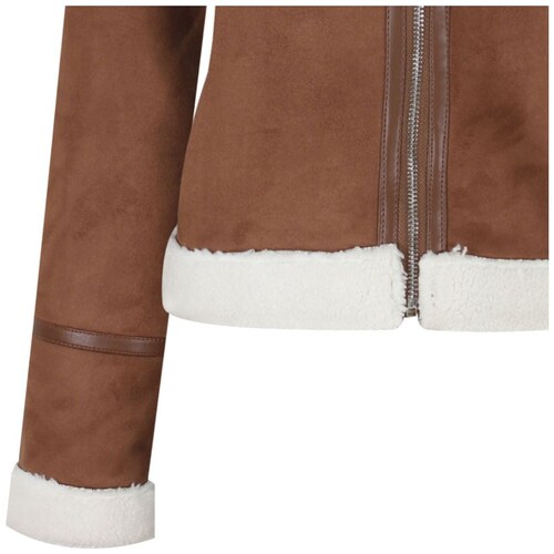 Chamarra con Puños y Cuello de Borrega para Mujer Petite Just By Basel