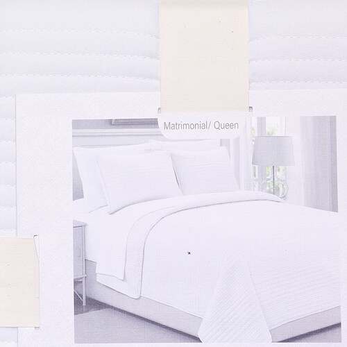 Sobrecama Poliester Mat/queen White Home Nature