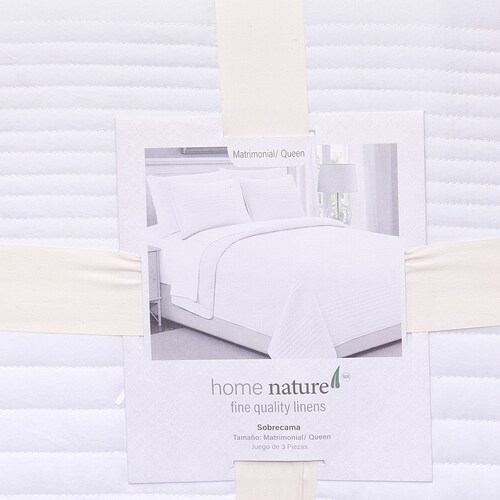 Sobrecama Poliester Mat/queen White Home Nature