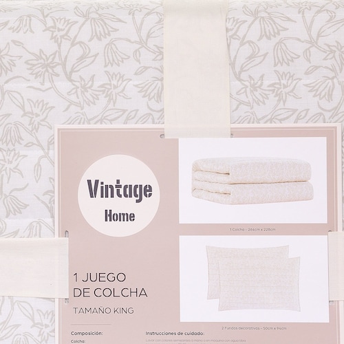 Sobrecama King Flor Vintage Home