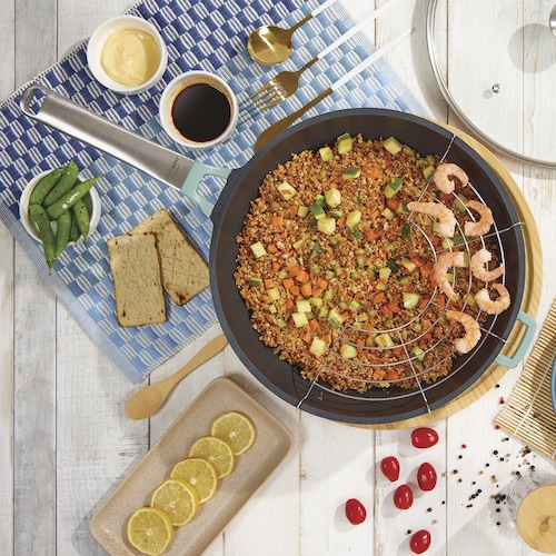 Wok 30 Cm con Rejilla Jade Pro-Series