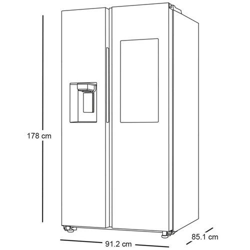 Refrigerador Samsung Side By Side 27 Pies con Pantalla Family Hub