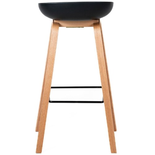 Banco Amaly Negro Pata Metal Madera Piccola