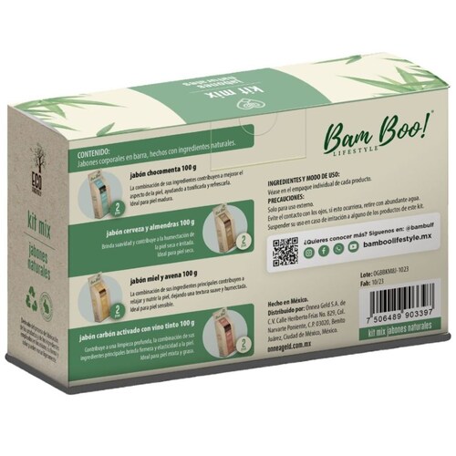 Kit Mix de Jabones Naturales 8 Piezas Bam Boo! Lifestyle