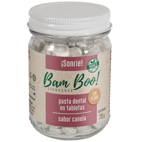 Pasta Dental en Tabletas Sabor Canela 75 Gr Bam Boo! Lifestyle