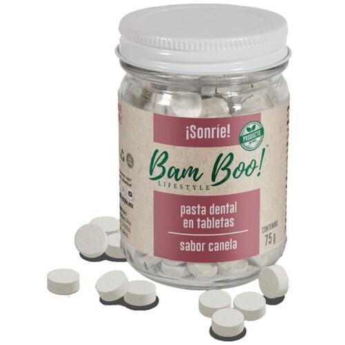 Pasta Dental en Tabletas Sabor Canela 75 Gr Bam Boo! Lifestyle