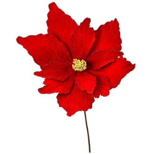 Flor de Nochebuena Grande de Terciopelo Rojo 90 Cm Regency