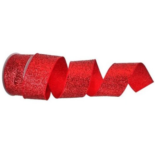 Listón Rojo Diamantado Brilloso 6 Cm X 9 Metros Regency