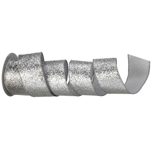Listón Plata Diamantado Brilloso 6 Cm X 9 Metros Regency