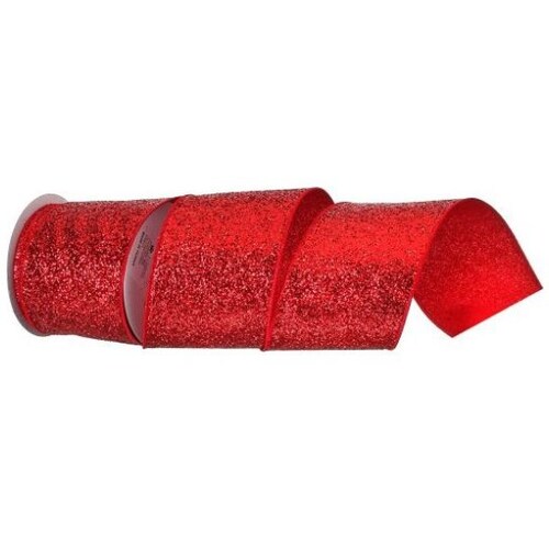 Listón Rojo Diamantado Brilloso 10 Cm X 9 Metros Regency