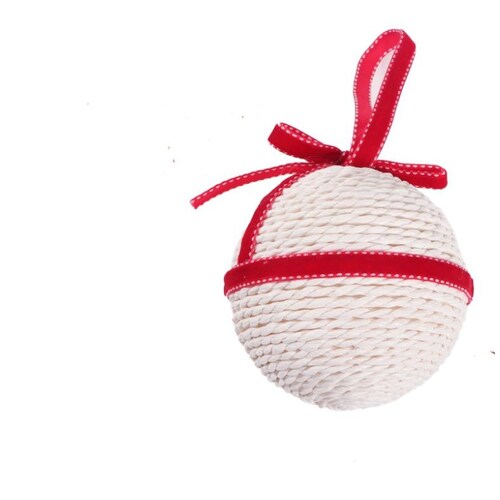 Esfera Blanca con Rojo 10 Cm Atlas Global