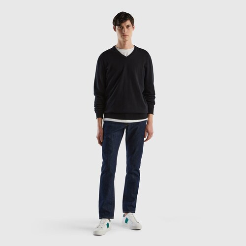 Suéter de Cuello V para Hombre United Colors Of Benetton