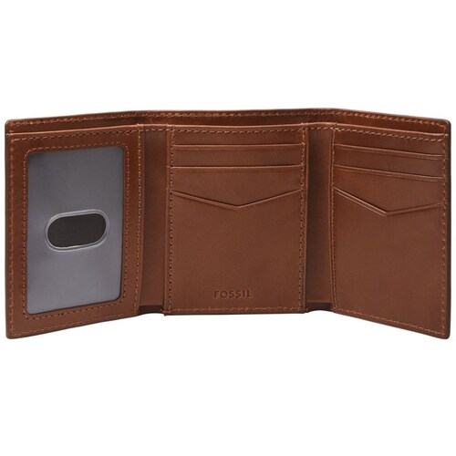 Billetera de Tres Pliegues de Piel para Hombre Fossil