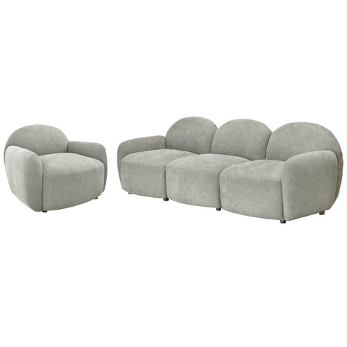 Sillón Individual con Brazos Verri Tela Gris Liz