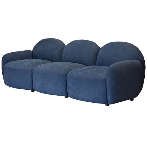 Sillón Individual Sin Brazos Verri Tela Azul Liz