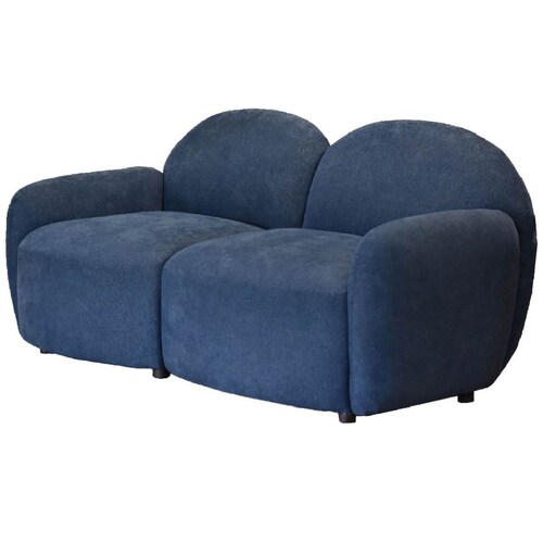 Sillón Individual Sin Brazos Verri Tela Azul Liz