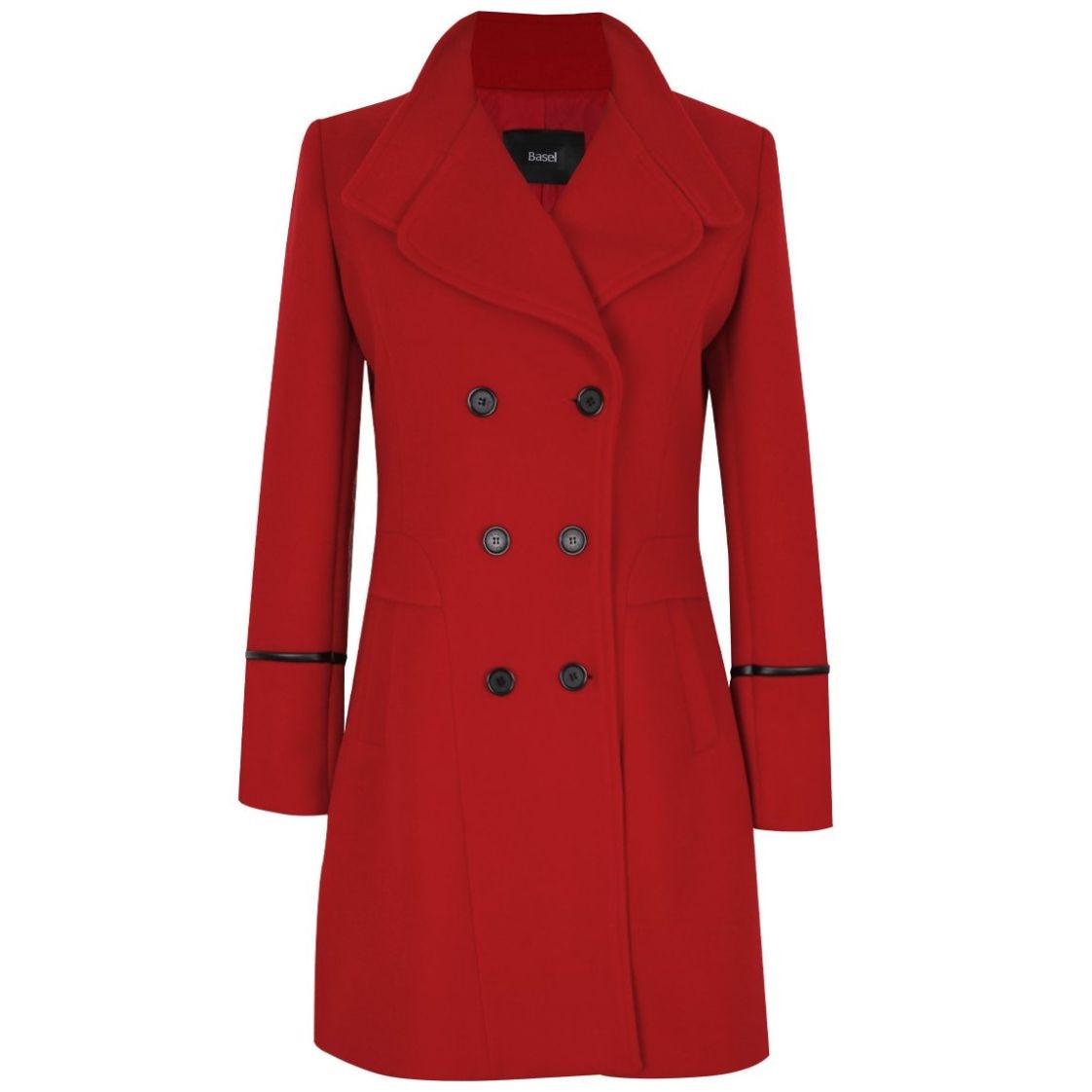 Basel Sears Abrigos Mujer Abrigo Con Solapa Y Bies En Contraste