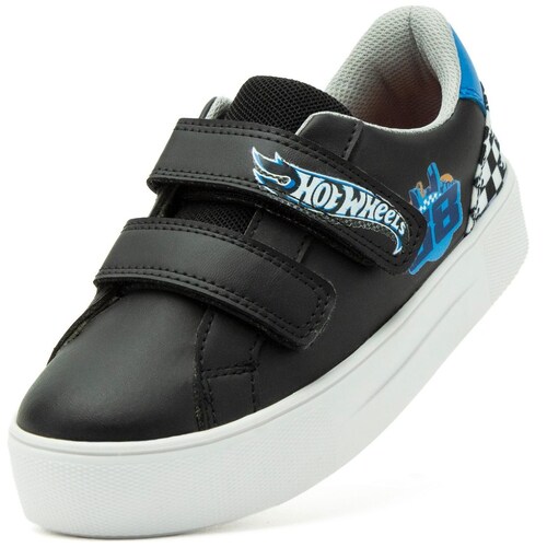 Tenis Doble Velcro 18-23 Negro para Niño Hot Wheels