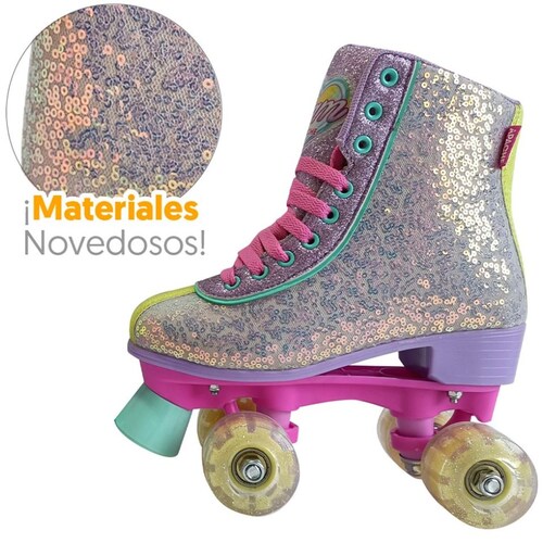 Patines de Bota con Luces Talla 25 Glam Flying Wheel