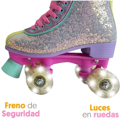Patines de Bota con Luces Talla 25 Glam Flying Wheel