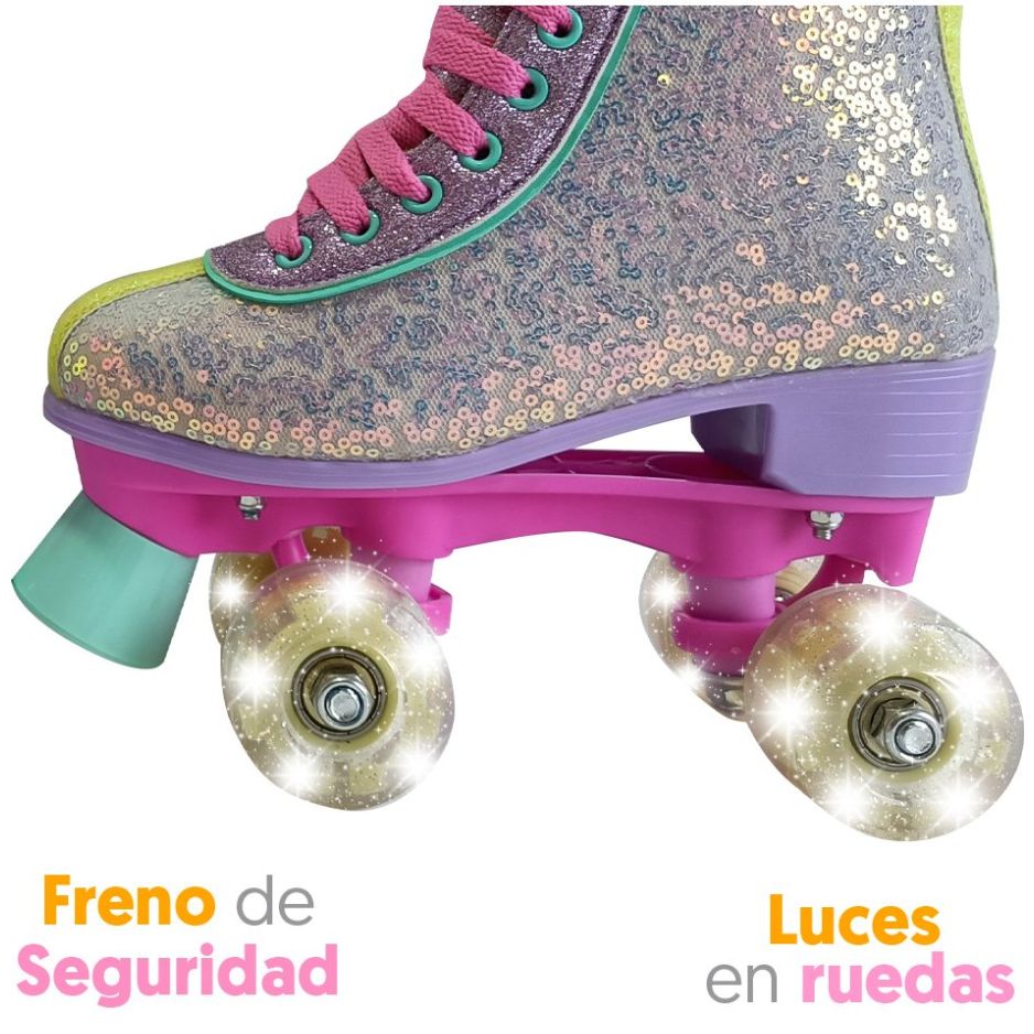Patines de Bota con Luces Talla 23 Modelo Glam By Apache