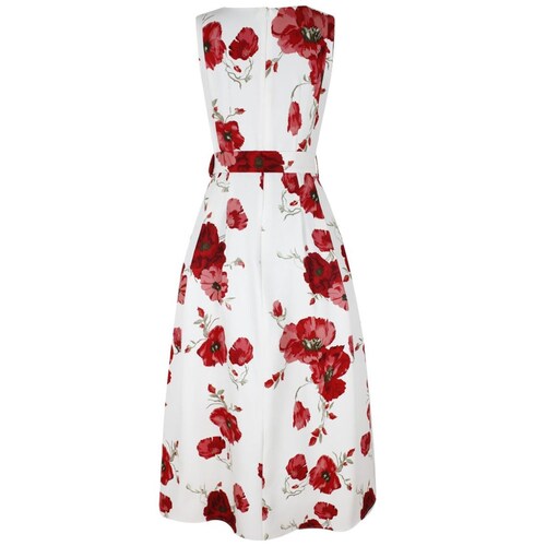 Vestido Corte Princesa Floral con Cinturón para Mujer Basel