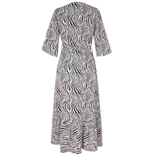 Vestido Estampado Cebra Escote en V para Mujer Petite Just By Basel
