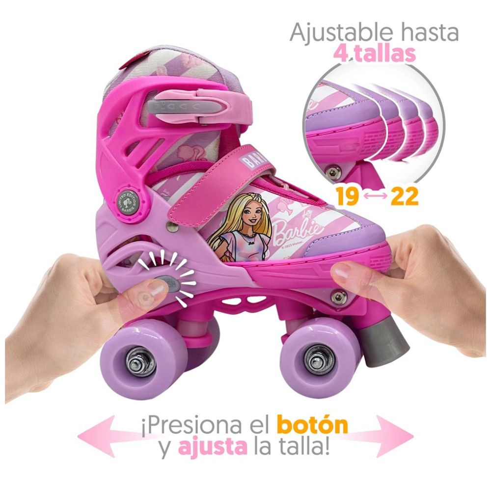Patines Quad Zapato Patin Barbie Patines Ajustables Quad Barbie