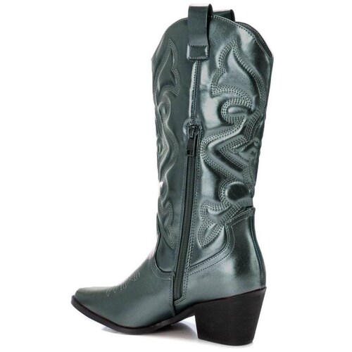 Bota Cowboy Metalizada Verde Xti