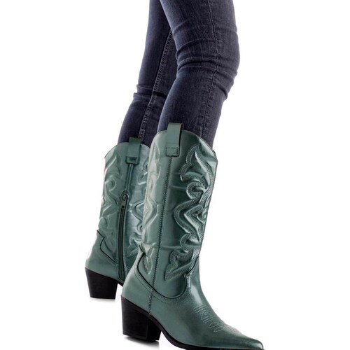 Bota Cowboy Metalizada Verde Xti