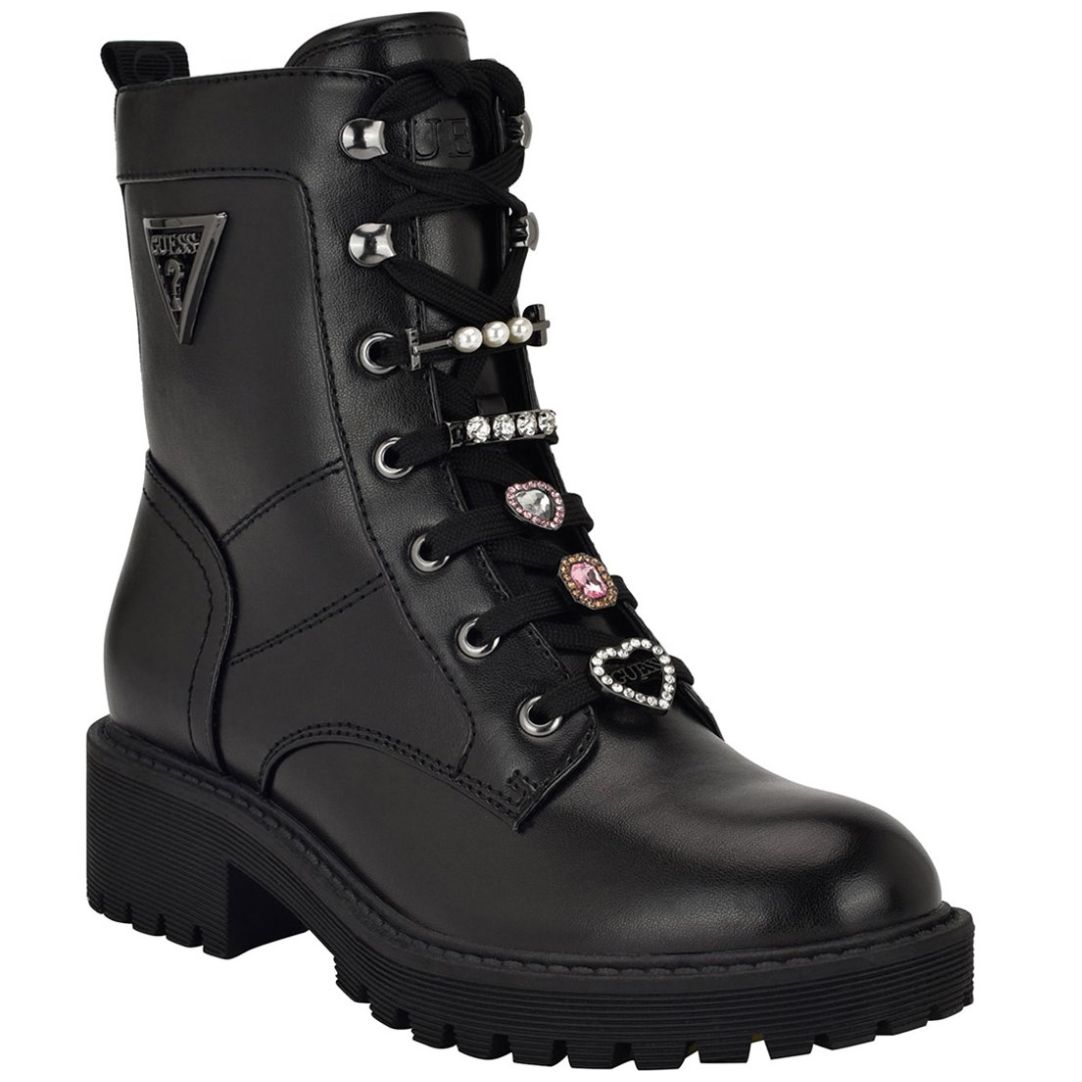 Sears Botas Guess Mujer Cafes Botín Con Estampado De Logotipo Para