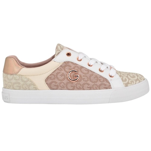 Tenis Textil Monogram Talón Dorado para Mujer G By Guess