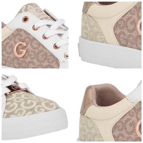 Tenis Textil Monogram Talón Dorado para Mujer G By Guess