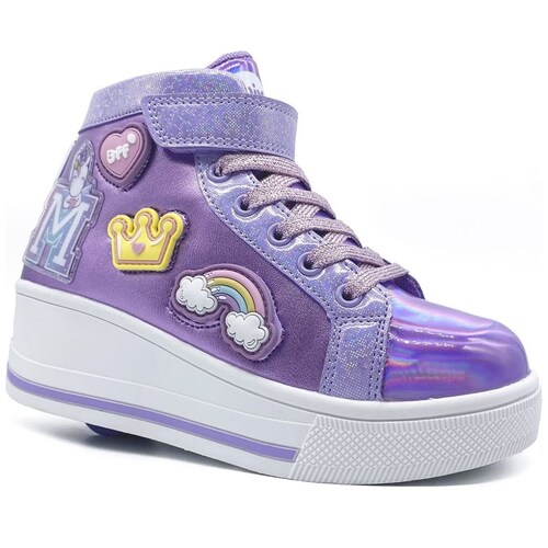 Tenis Bota Patín Diseño Corona 18-22 Morado para Niña Onix