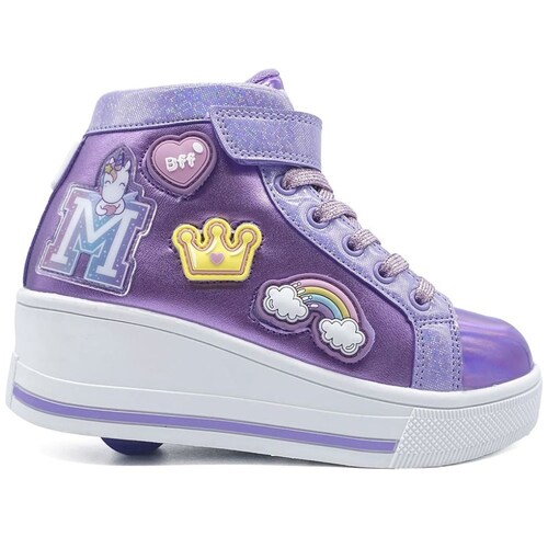 Tenis Bota Patín Diseño Corona 18-22 Morado para Niña Onix