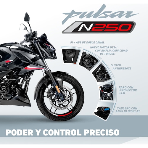 Motocicleta Pulsar N250 Negra Fi Abs 2025
