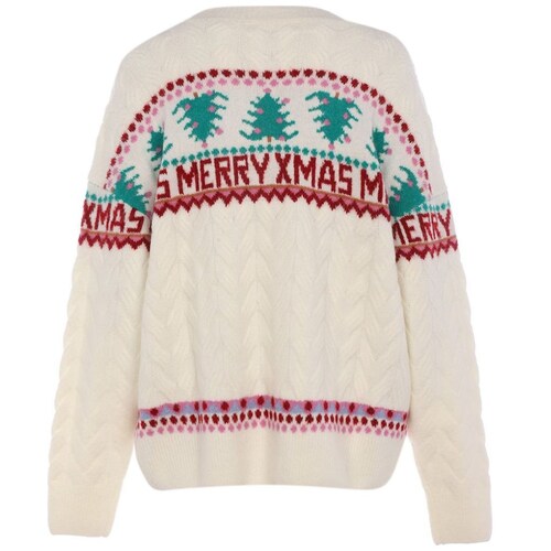 Suéter Navideño con Pino para Mujer Talla Extra Fukka