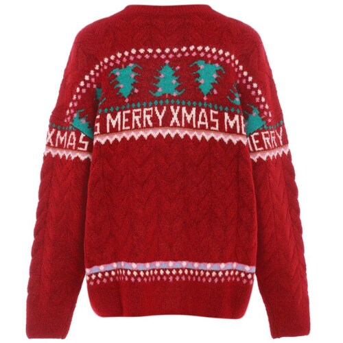 Suéter Navideño con Pino para Mujer Talla Extra Fukka