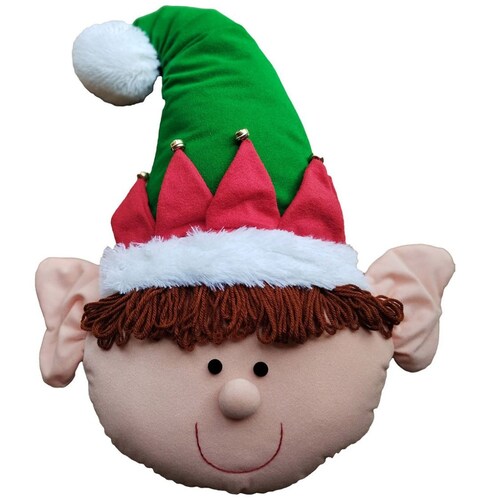 Cabeza de Duende Orejón con Gorro Verde Relleno Mmg