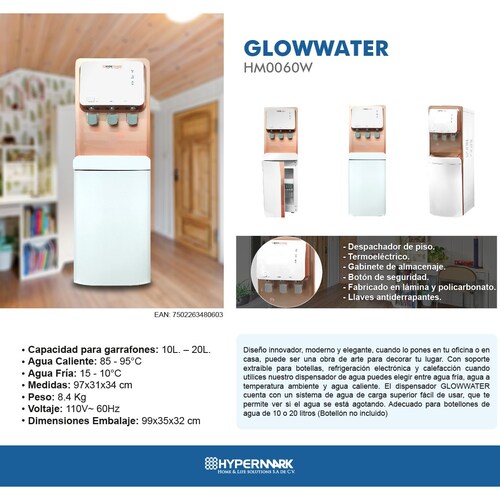 Dispensador de Agua Glowwater Hypermark Home & Life Solutions