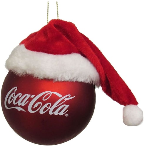 Coca-Cola Esfera Roja con Gorro de Santa Kurts