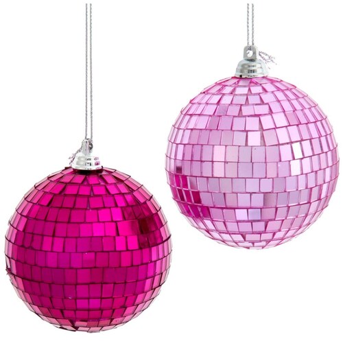Esfera Disco Cristal Rosa 8 Cm Kurts