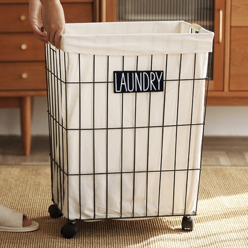 Cesto Ropa Cairo Negro/blanco Zense