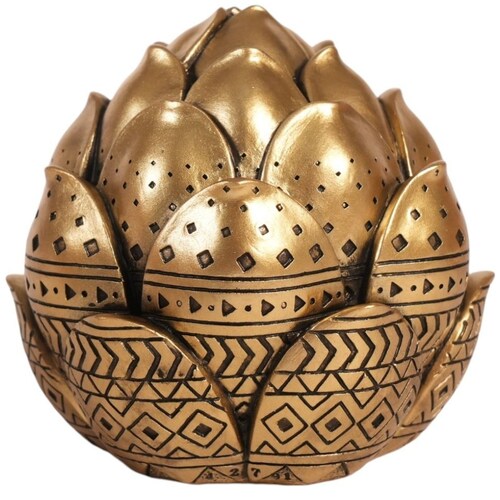 Home Nature Figura Decorativa Piña Acabado Dorado Poliresina