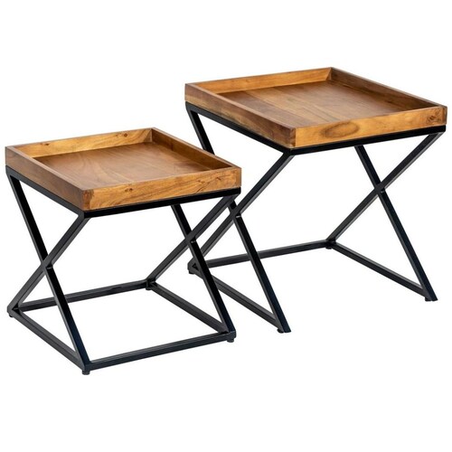 Set de 2 Nesting Tray Mesas de Acento Vintage Home